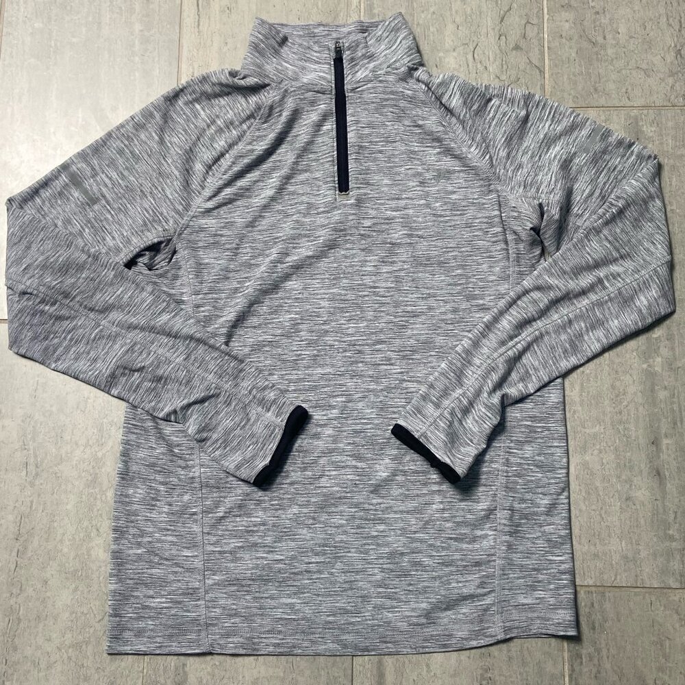 Old Navy Active Breathe ON 1/4 Zip Pullover Gray Long Sleeve Thumbholes Sz Small